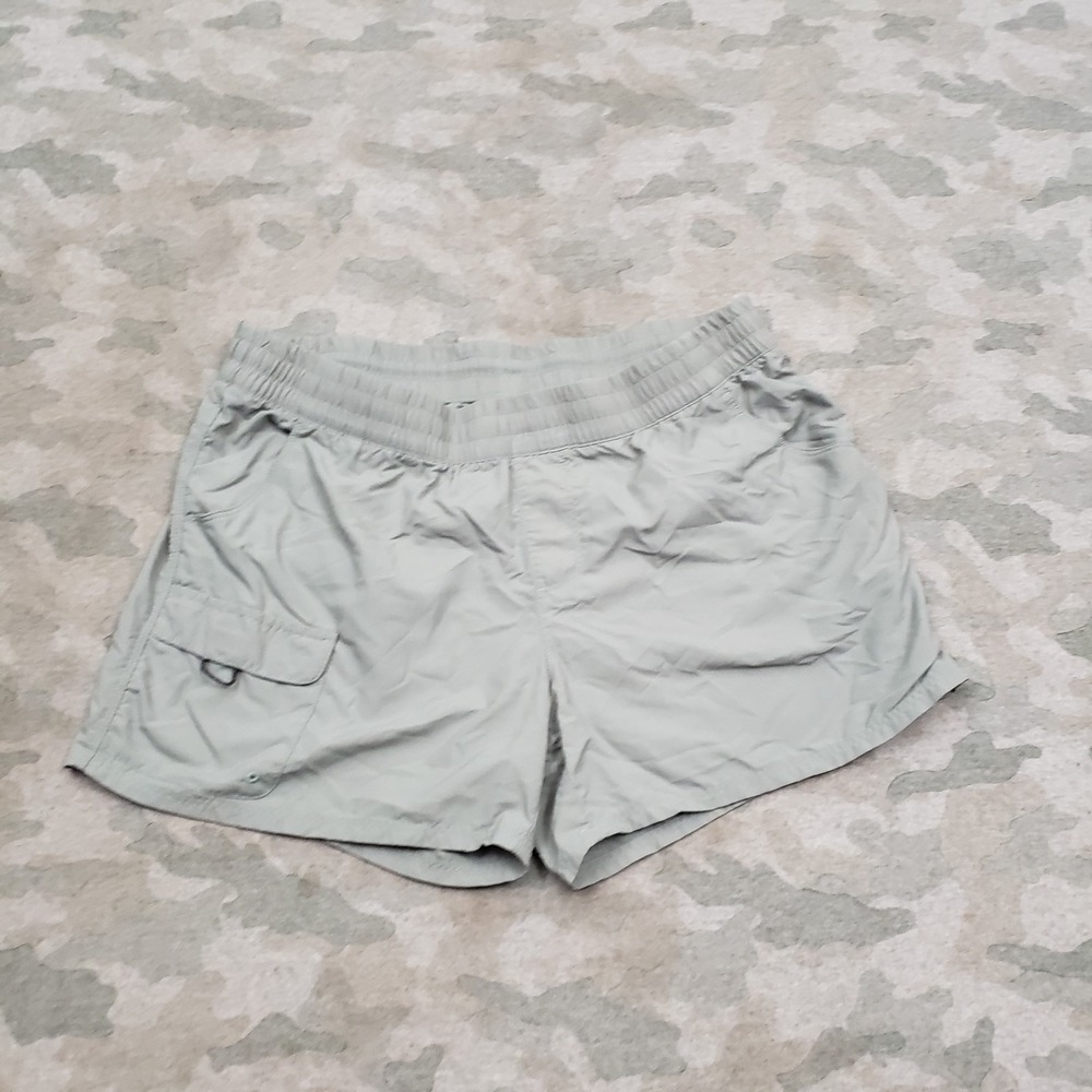 Columbia Shorts Womens Large Green Pockets Drawstring Outdoors Hiking Travel